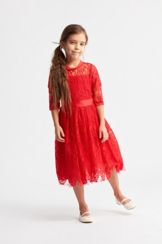 Girl dress Bohemia red