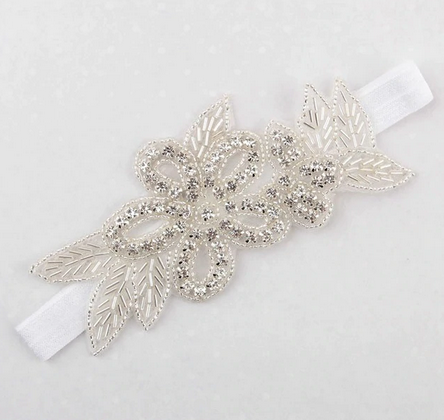 Girl elastic headband white