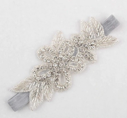 Girl elastic headband grey