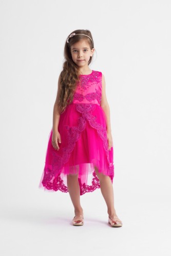 Girl dress Fiabienne in fuchsia