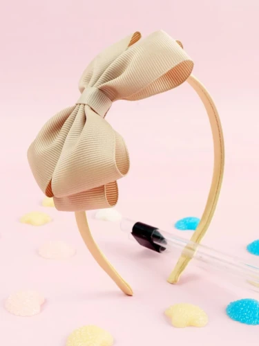Girl hair band beige bow