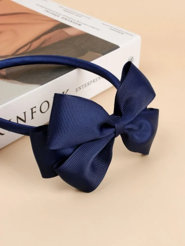 Girl hair band navy blue bow