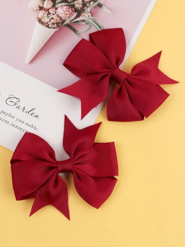 Girls hairpins bows maroon