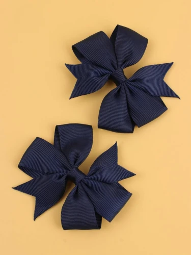 Girls hairpins bows navy blue