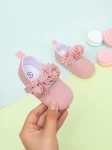 Pink baby shoes, baby shoes with flowers, high-quality baby shoes, elegant baby footwear, comfortable baby shoes