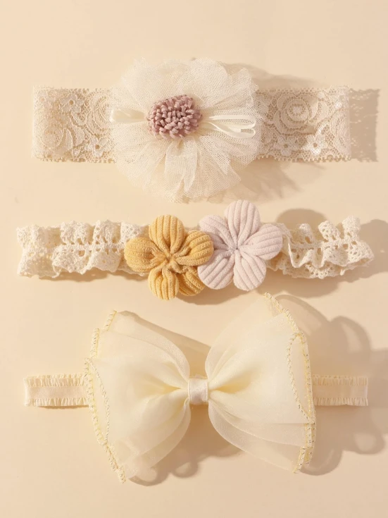 Beige Bliss Headbands, girls' accessory, comfort, sophisticated beige, distinctive style, high-quality lace, daily wear