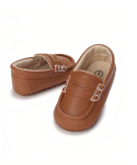 Elegant brown baby boy shoes, top-tier materials, special occasions, soft models, pre-walkers, size guide, foot length, newborn shoes
