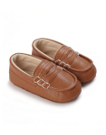 Elegant brown baby boy shoes, top-tier materials, special occasions, soft models, pre-walkers, size guide, foot length, newborn shoes