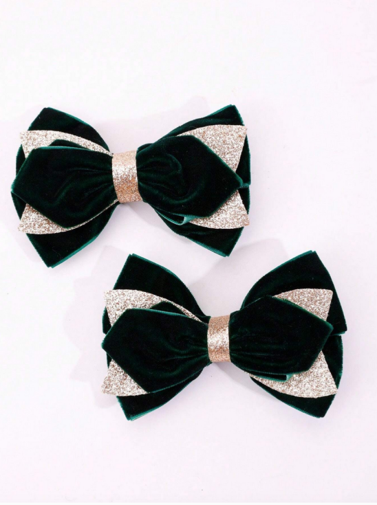 velvet hair bows, girls hair accessories, emerald hair clip, elegant hair clips, children's hair accessories, luxury hair bows, hair clips for girls, special occasion hair accessories, gift for girls, Irish kids fashion
