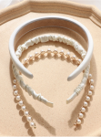 pearl headbands for girls, children's elegant headbands, cream headbands, girls' accessories, formal headwear for kids, Irish girl headbands, special occasion headbands, wedding headbands for girls, communion accessories, birthday headbands