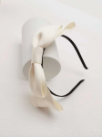 white satin headband, elegant girl's headband, satin bow headband, luxury hair accessory for girls, children's wedding accessory, baptism headband, birthday headband, girl's elegant hair accessory