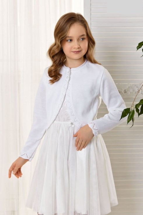 Children's Bolero, Lena Cream Bolero, Elegant Kids' Wear, Communion Outfit, Wedding Bolero for Girls, Girls' Formal Wear, Children's Lace Bolero, Sophisticated Kids' Clothing, Irish Kids Fashion, Girls Aged 5-14 Clothing