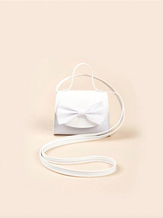 Girls Handbag, Elegant White Handbag, Kids Fashion, Children's Accessories, Bow Handbag, Special Occasion Handbag, Daily Wear Handbag, Quality Girls Bag, Adjustable Strap Handbag, Secure Closure Handbag