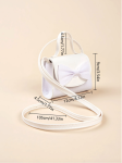 Girls Handbag, Elegant White Handbag, Kids Fashion, Children's Accessories, Bow Handbag, Special Occasion Handbag, Daily Wear Handbag, Quality Girls Bag, Adjustable Strap Handbag, Secure Closure Handbag