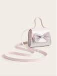 Pink Glow Handbag, Girls Glitter Handbag, Feminine Elegance Accessory, Special Occasion Handbag for Girls, Sparkle Bow Handbag, Delicate Girls Bag, Birthday Gift for Girls, Communion Accessory, Wedding Handbag for Girls