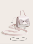 Pink Glow Handbag, Girls Glitter Handbag, Feminine Elegance Accessory, Special Occasion Handbag for Girls, Sparkle Bow Handbag, Delicate Girls Bag, Birthday Gift for Girls, Communion Accessory, Wedding Handbag for Girls