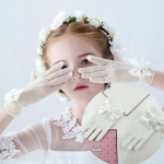 Mesh Communion Gloves, Elegant Communion Accessories, Girls First Holy Communion, Breathable Communion Gloves, Pearl Appliqué Gloves, Satin Bow Gloves, Communion Outfit Ireland, White Mesh Gloves, Delicate Communion Gloves