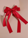 red satin bow hair clip, elegant hair accessory, timeless hair clip, women's hair accessory, Irish fashion, wedding hair clip, stylish hair accessories, gift for her