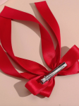 red satin bow hair clip, elegant hair accessory, timeless hair clip, women's hair accessory, Irish fashion, wedding hair clip, stylish hair accessories, gift for her
