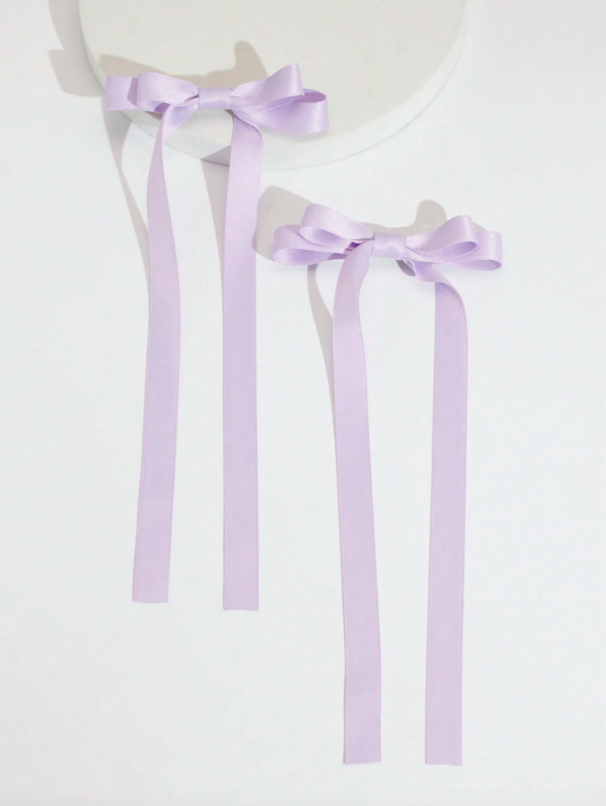 lavender hair clips, bow hair clips for girls, satin hair accessories, girls' hair bows, elegant hair clips, children's hair accessories, hair clips for special occasions, girls' hair accessories Ireland