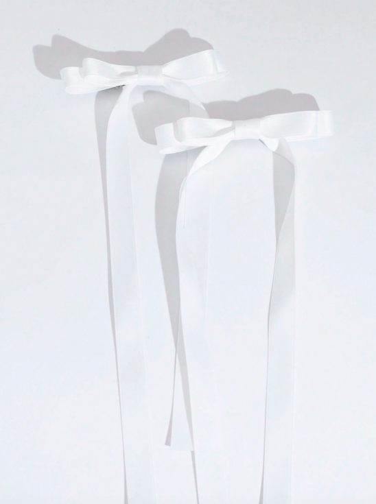 satin bow hair clips, girls hair accessories, communion hair clips, wedding hair clips, elegant hair bows, white hair clips, Irish hair accessories, girls bow clips