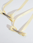 hair bows for girls, satin hair clips, pastel yellow hair accessories, elegant hair bows, girls' hair accessories, hair clips for kids, Irish fashion for girls, formal hair bows