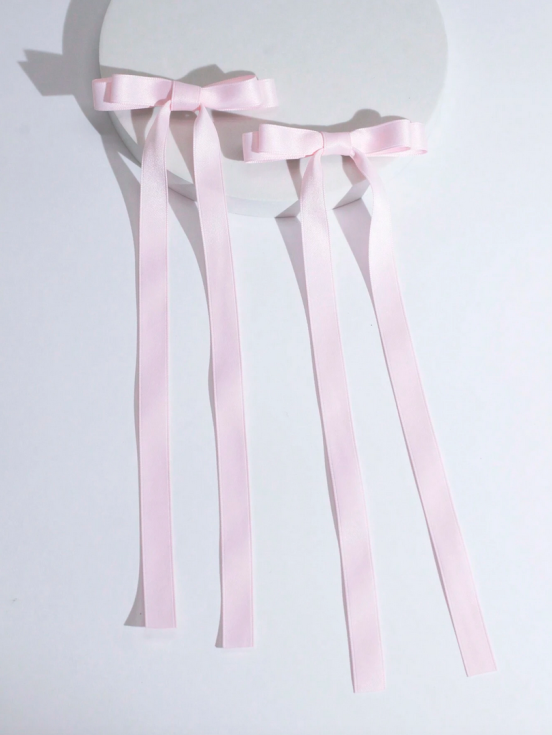 pink hair clips for girls, satin bow clips, children's hair accessories, elegant hair clips, special occasion hair bows, girls' hair accessories Ireland
