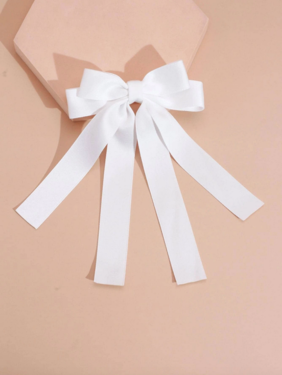 satin hair bow, white hair bow, girls hair accessories, communion hair bow, christening bow, wedding hair accessories, elegant bow for girls, satin bow Ireland