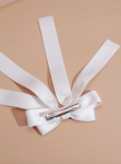 satin hair bow, white hair bow, girls hair accessories, communion hair bow, christening bow, wedding hair accessories, elegant bow for girls, satin bow Ireland