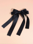black satin hair bow, elegant hair accessory, girls hair bow, women’s hair accessory, stylish hair clip, satin bow for weddings, hair bow for special occasions, Ireland fashion accessories