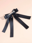 black satin hair bow, elegant hair accessory, girls hair bow, women’s hair accessory, stylish hair clip, satin bow for weddings, hair bow for special occasions, Ireland fashion accessories
