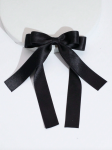 black satin hair bow, elegant hair accessory, girls hair bow, women’s hair accessory, stylish hair clip, satin bow for weddings, hair bow for special occasions, Ireland fashion accessories