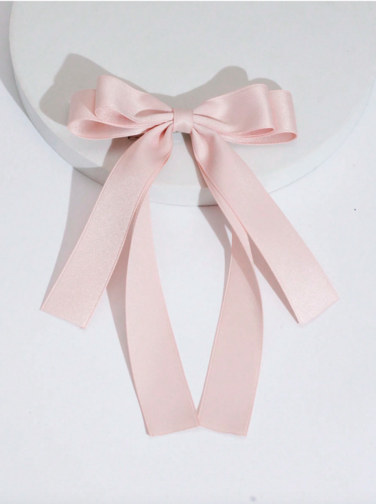 satin hair bow, pink hair accessory, elegant hair clip, girls hair accessories, Irish hair fashion, bow for special occasions, children's hair accessories, wedding hair bow