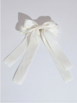 elegant hair bow, cream satin bow, luxury hair accessory, wedding hair bow, communion hair accessory, stylish hair clip, satin hair clip, Irish fashion accessories