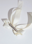 elegant hair bow, cream satin bow, luxury hair accessory, wedding hair bow, communion hair accessory, stylish hair clip, satin hair clip, Irish fashion accessories