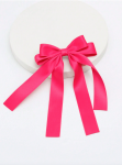 fuchsia satin hair bow, elegant hair accessories, girls' hair bow Ireland, satin hair clip for girls, special occasion hair bow, hair accessories for kids, fuchsia bow Ireland