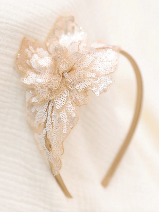 girls headband, floral headband, gold headband, girls accessories, sparkle headband, girls hair accessories, Irish headbands, kids special occasion headband, lightweight headband
