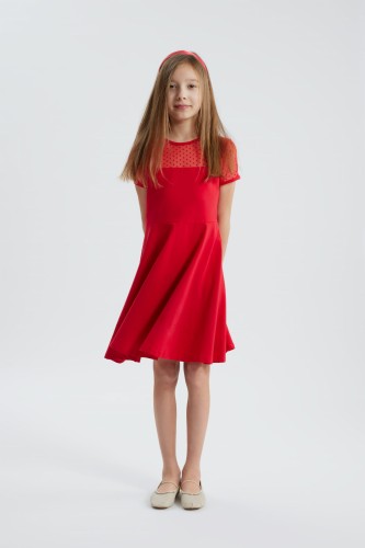 Elly Red Girls' Dress - zoyafashion.ie