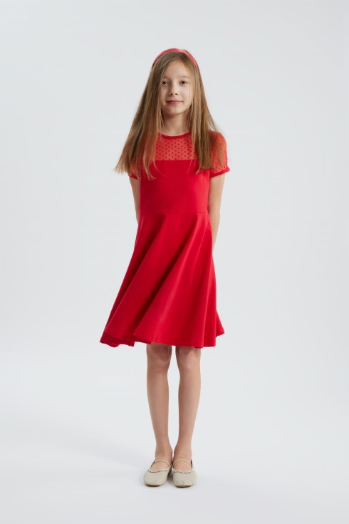 Elly Red Girls' Dress - zoyafashion.ie