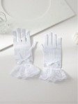 communion gloves for girls, white gloves for communion, First Holy Communion accessories, elegant gloves for girls, girls’ gloves with lace, satin bow gloves, special occasion gloves, wedding gloves for girls, breathable gloves for ceremonies