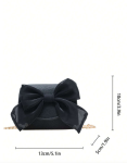 girls' handbag, black handbag for girls, elegant girls' bag, handbag with bow, gold chain handbag, special occasion handbag, stylish handbag for girls, party handbag, wedding handbag for girls