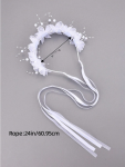 Communion headband, white hairband for girls, First Holy Communion accessory, christening headband, flower and pearl hairband, elegant hair accessory for girls, special occasion headband, wedding hairband for girls, Irish Communion accessories