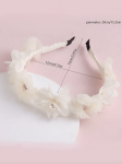 cream hairband for girls, floral hairband with pearls, communion hair accessory, christening hairband, wedding hairband for girls, elegant hair accessories, flower hairband Ireland, girls’ special occasion hairband