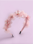 pink hairband for girls, floral hairband with pearls, girls' accessories Ireland, communion hairband, wedding hairband for girls, elegant hair accessories, birthday hairband for girls, girls' headbands Ireland