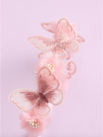 hairband for girls, pink hair accessory, communion hairband, christening headband, wedding hair accessory, flower and butterfly hairband, special occasion headband, girls’ elegant hairband, tulle and pearl hairband