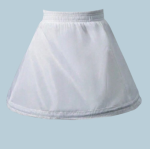 Close-up of snow-white petticoat fabric with delicate trim