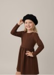 Girls black beret Parisian style close up