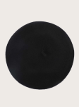 Soft acrylic black beret knit texture detail