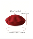 Soft acrylic red beret knit texture detail