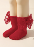 Gift-ready red lace socks and headband set for Irish family occasions